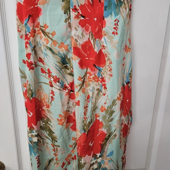 Badgley Mischka Aqua Multi Print Dress SZ 6 - Picture 10 of 12